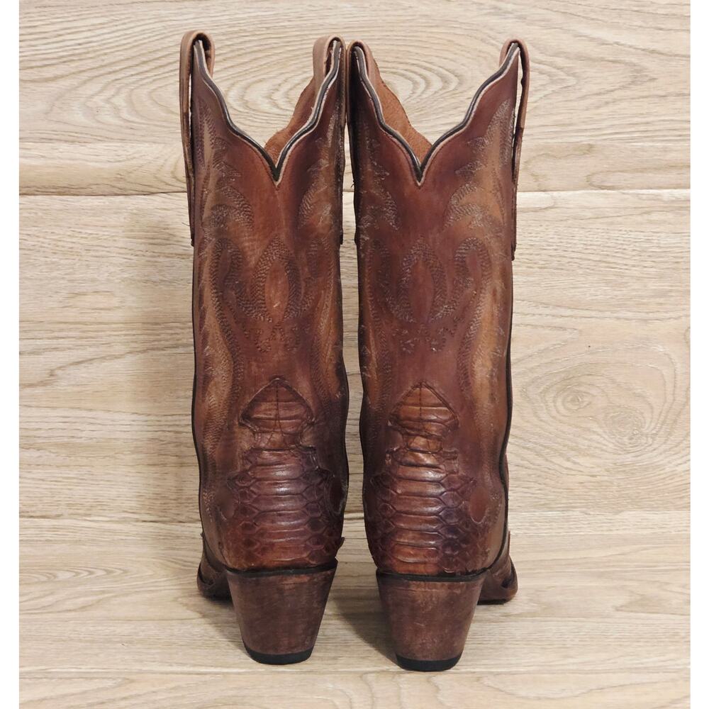 Dan Post Womens Lauryn Western Boots Snip Toe Size 8 M Python Print Leather 3784 - Picture 5 of 11